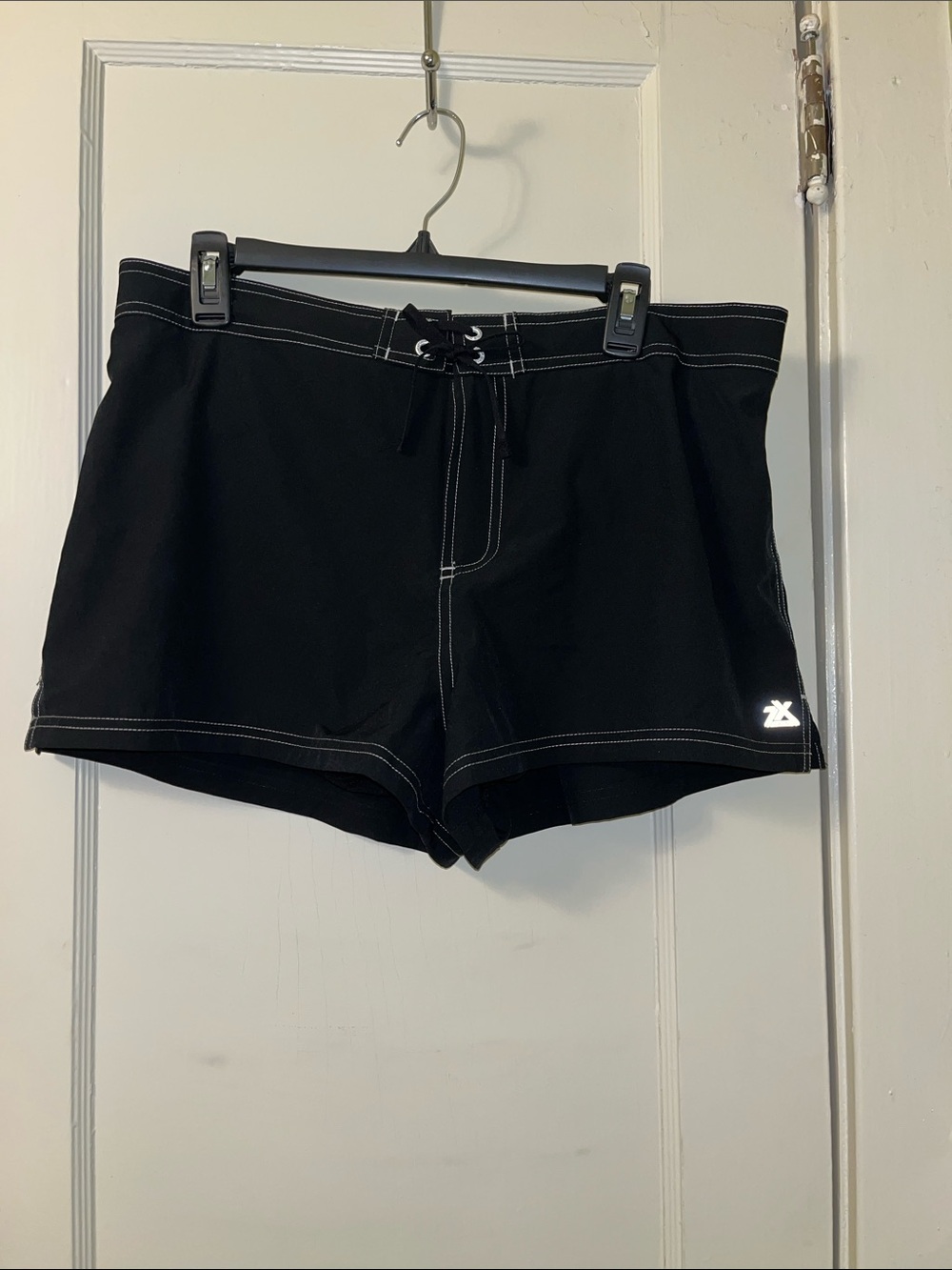 ZeroXposur Black Women's Swim Short with Contrast Stitching